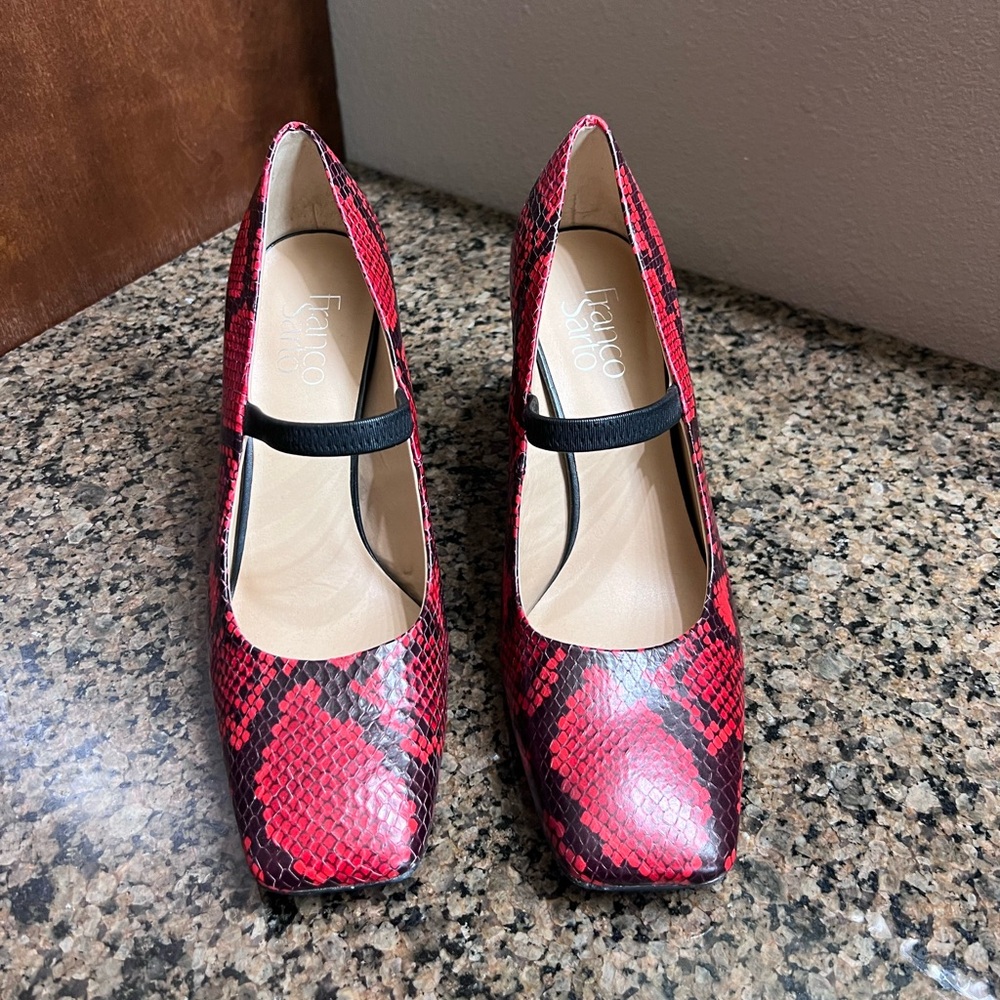 Snake print heels